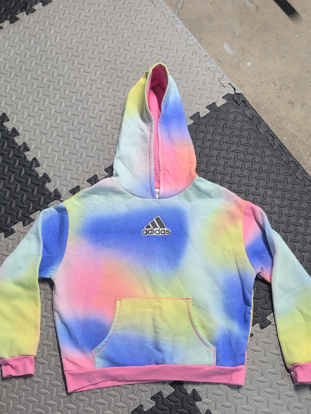 adidas Kids Pastel Tie-Dye Hoodie in Pink, Blue, Yellow, Green